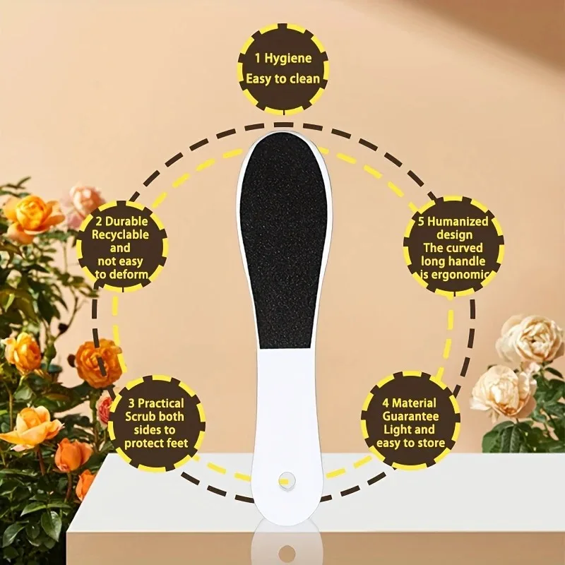 Lime à pieds jetable Double face et ensemble de pédicure en pierre ponce, dissolvant de callosités en plastique pour les pieds, gommage exfoliant non parfumé