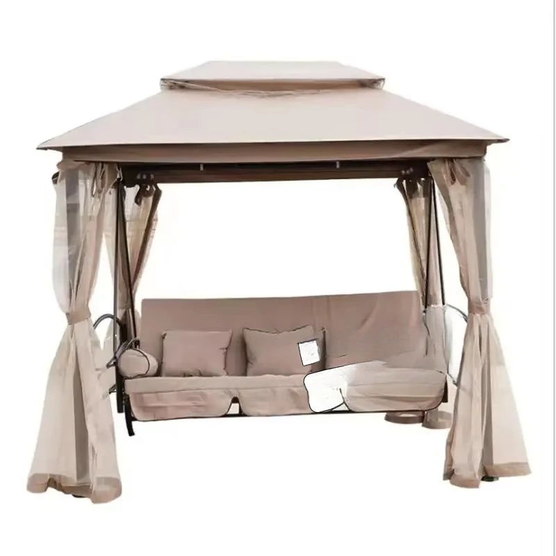 Outdoor swing chairs are ideal for parks and shopping malls. Modern design fabrics are popular for outdoor furniture
