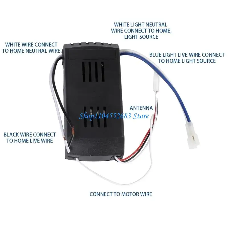 Ceiling Fan Remote Control 6 Adjustable Speeds Reverse Mode Timer Function Simple Fan Controller Plastic Texture 