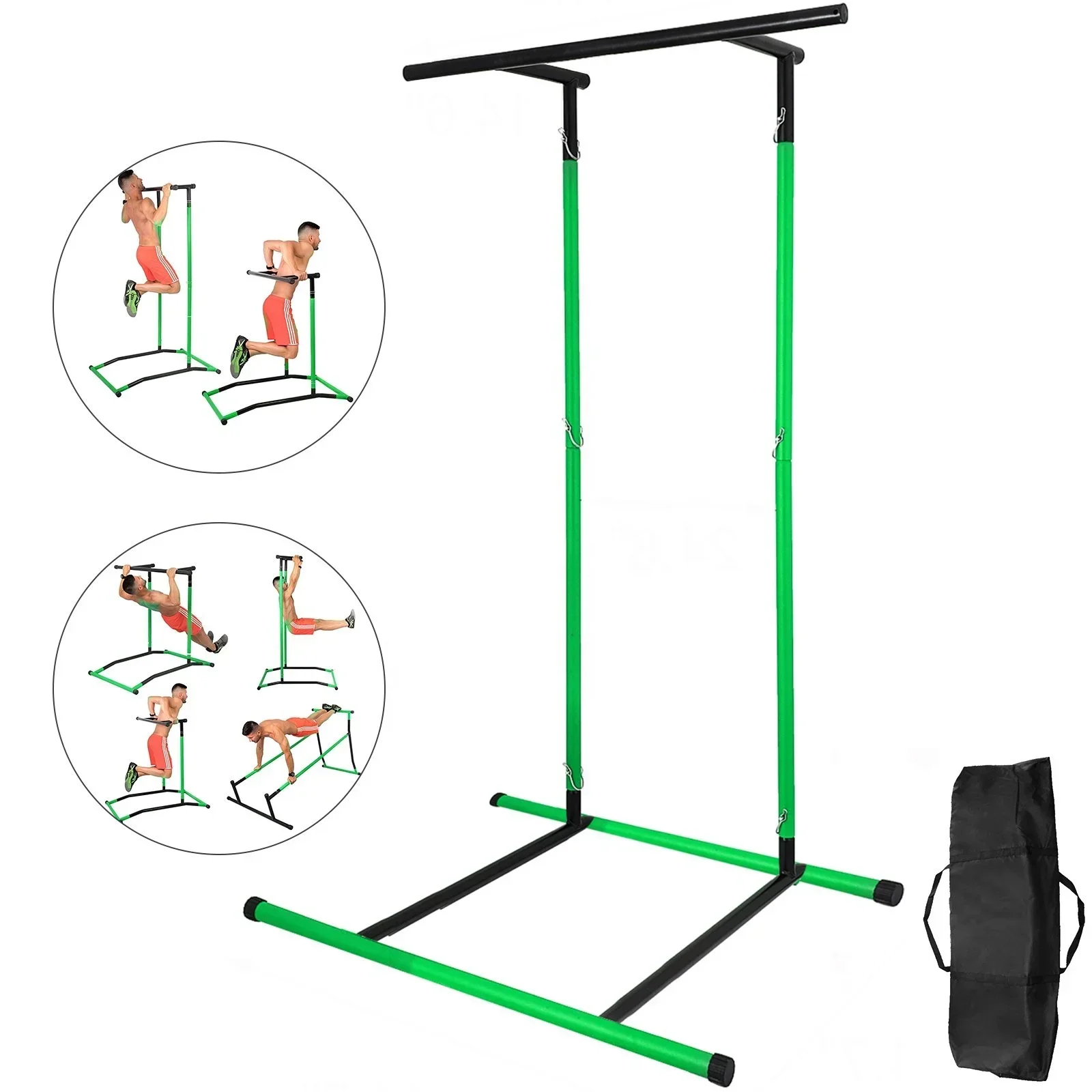 

Pull Up Bar Free Standing Dip Station Portable Power Tower Multi-Station for Home Gym Fitness Equipment with Storage Bag