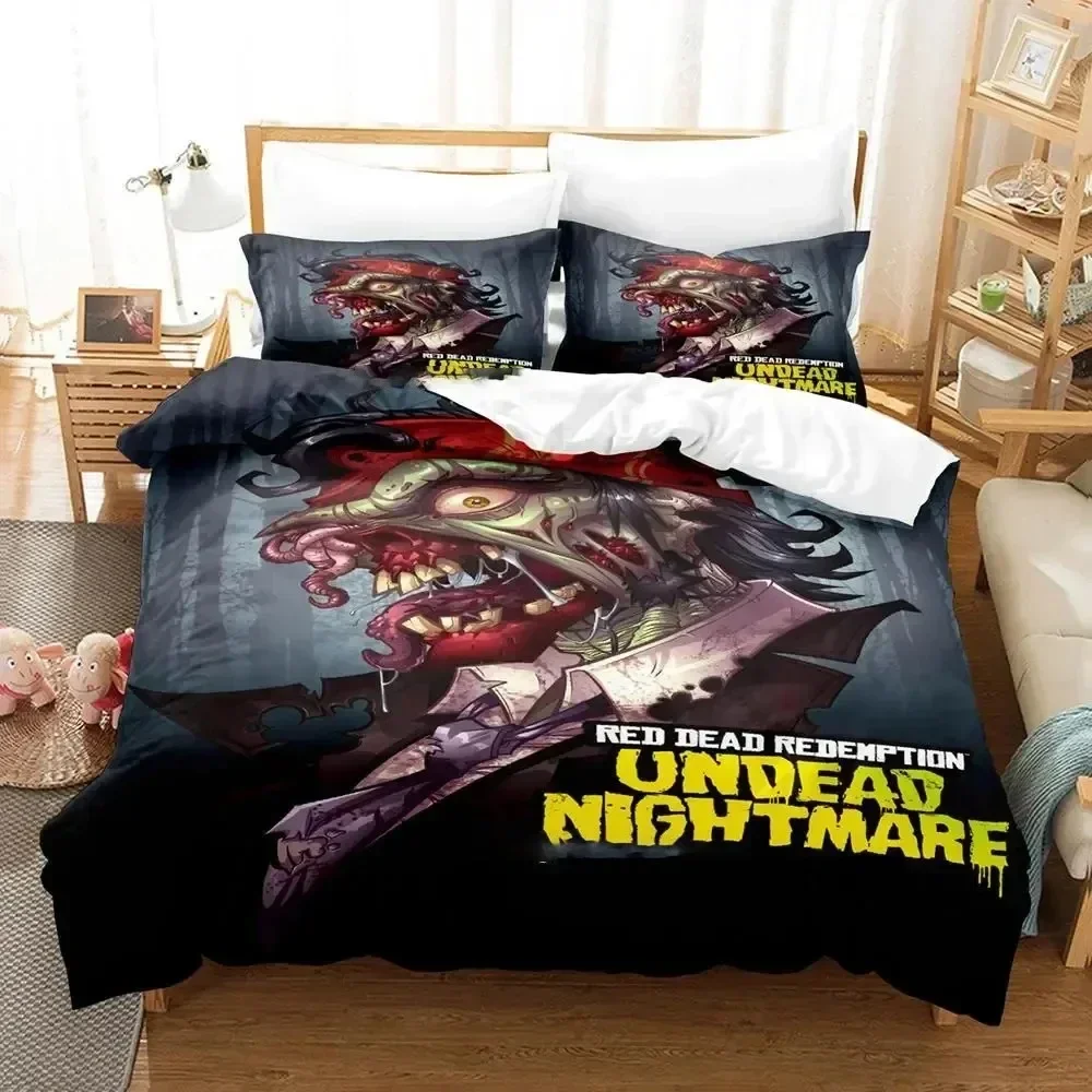 Undead Nightmare Red Dead Redemption Bedding Set Duvet Cover Bed Set Quilt Cover Pillowcase Comforter King Queen Size Boys Adult