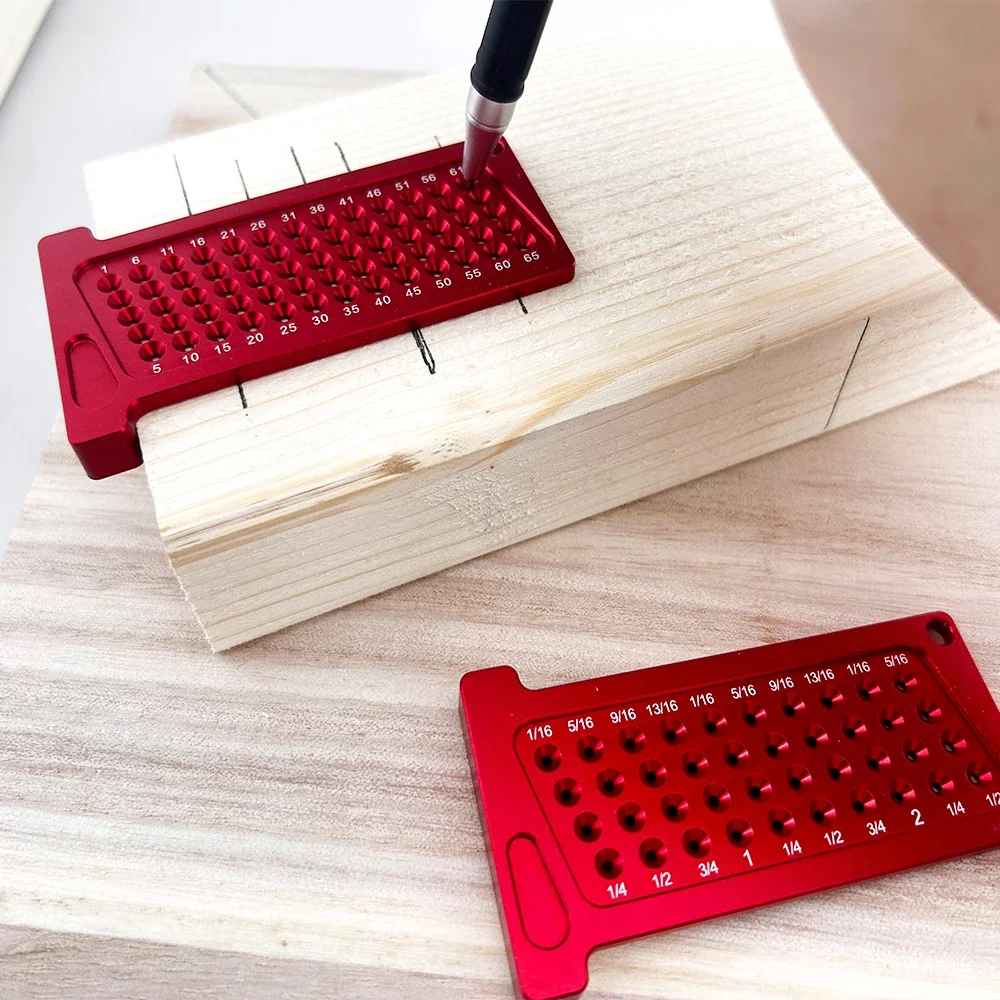 Measuring Tools Precision T-type Hole Ruler Aluminum  Ruler Woodworking Metric/Inch Mini  Crossed-out Hole Scribing Tool