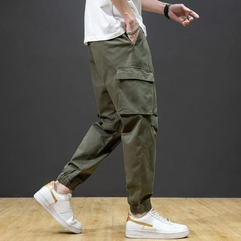 

Trousers Man Khaki Harem Cotton Joggers Autumn Cargo Pants For Men Fashion With Stylish Hot Harajuku Designer Luxury Long Emo