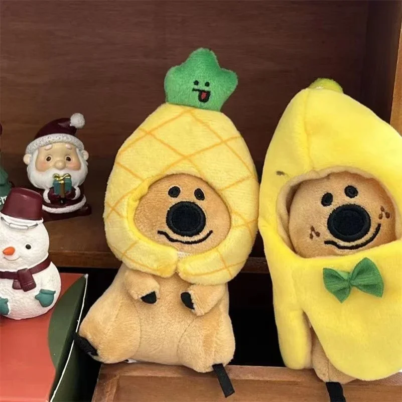 10cm Cute Doll Headgear Cloak Bear Plush Pendant Christmas Persimmon Pepper Bear Doll Car Schoolbags Accessories for Kids Gifts