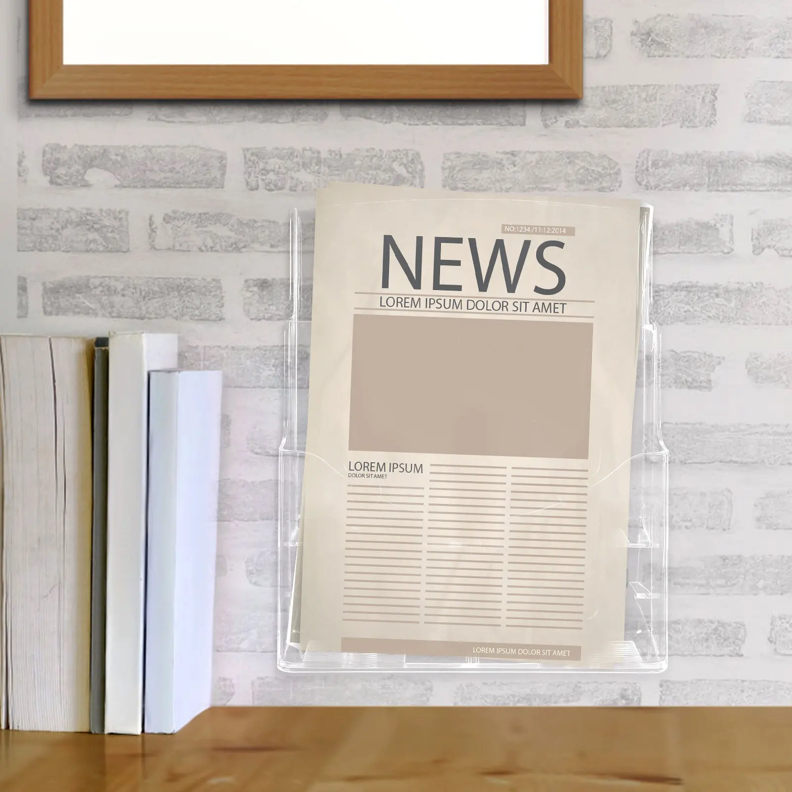 

Wall-Mounted Clear File Holder Transparent Document Organizer for Office Desk Brochure Holder Magazine Stand File Display Rack