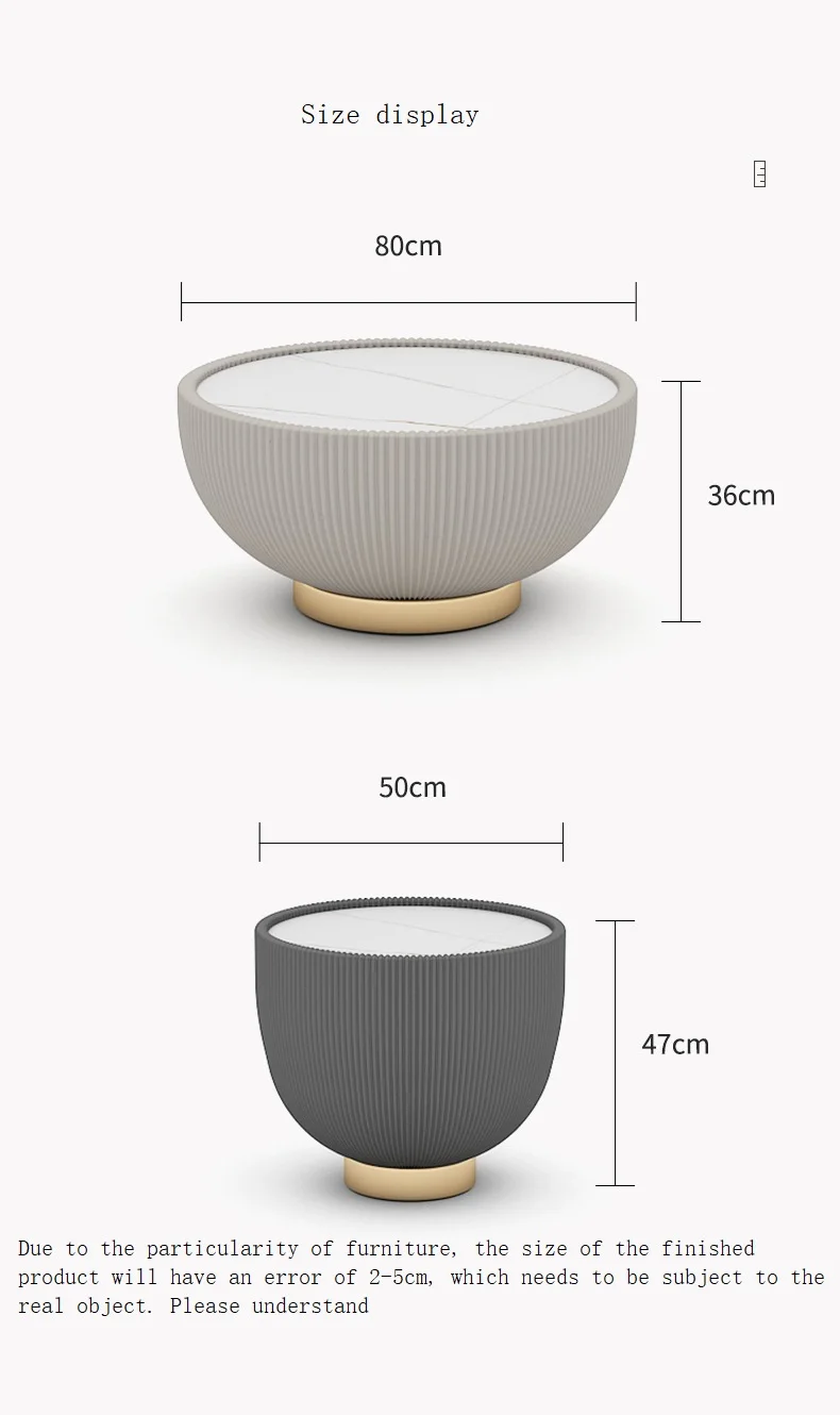 Small family light luxury modern living room hotel creative round coffee table