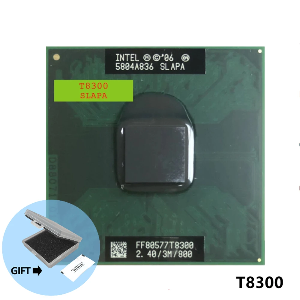 Процессор Intel Core 2 Duo T8300, процессор для ноутбука, PGA 478, ЦП, 100% исправно работающий