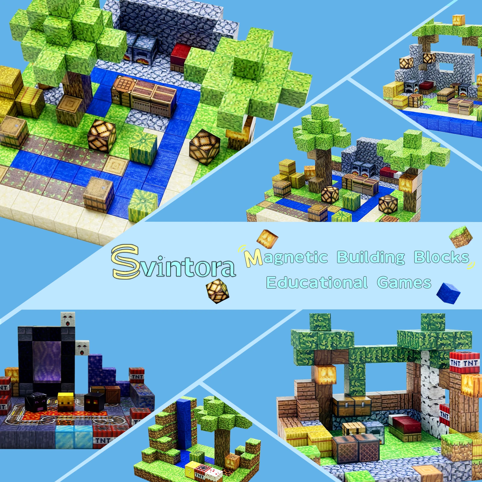 Nouveau bloc magnétique ensemble Mine mondes aimants bricolage jouets pour garçons filles tige Montessori jeu sensoriel jouets cadeaux de noël