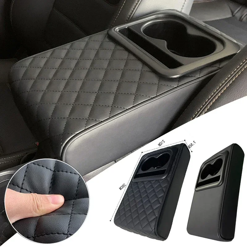 Universal Auto Center Console Armrest Cushion PU Leather Armrest Pads Portable Waterproof Car Amrest Pillow Cover Height Pad