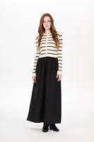 AS AW25 stripe knitting cardigan + sleeveless patch dress maxi matching set for woman clothing - Image 4