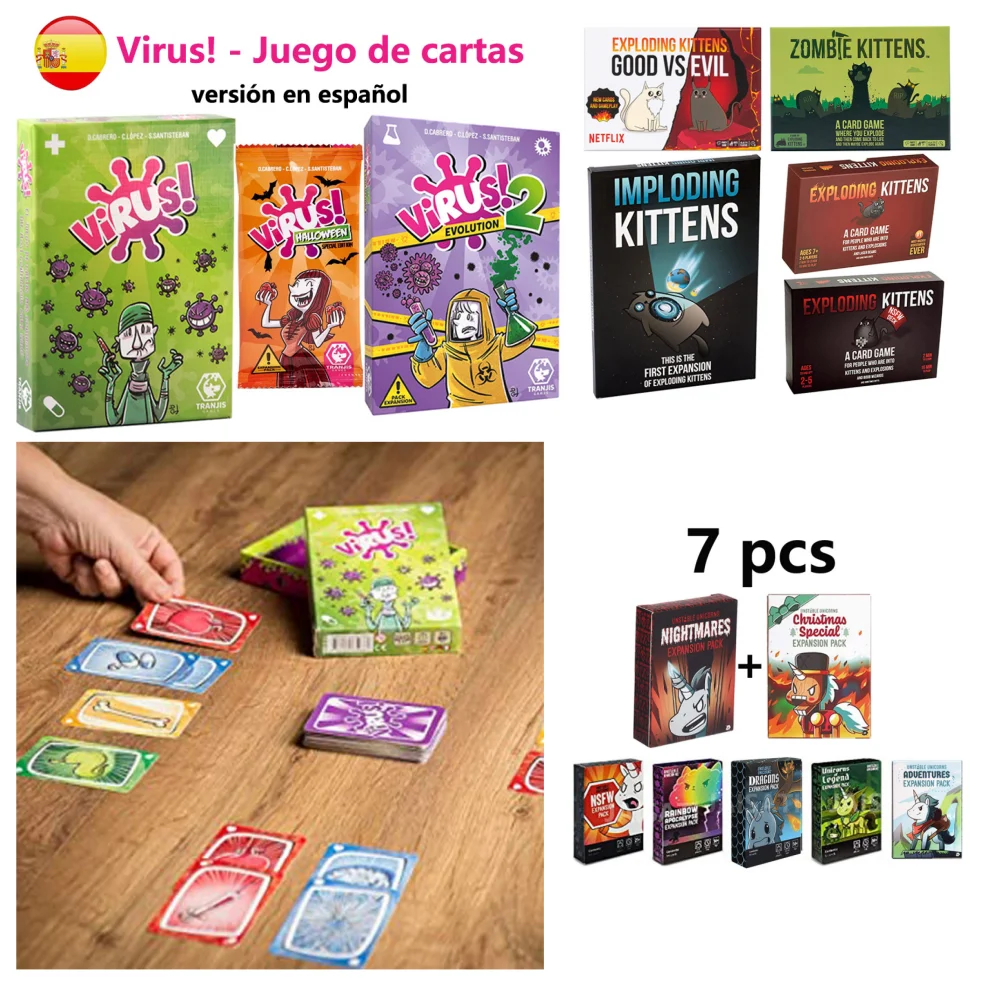 

Spanish Version Virus 2 Party Game Explode Streaking Kittens The Infection Contagiously Fun Family Casual Party Game Board Card