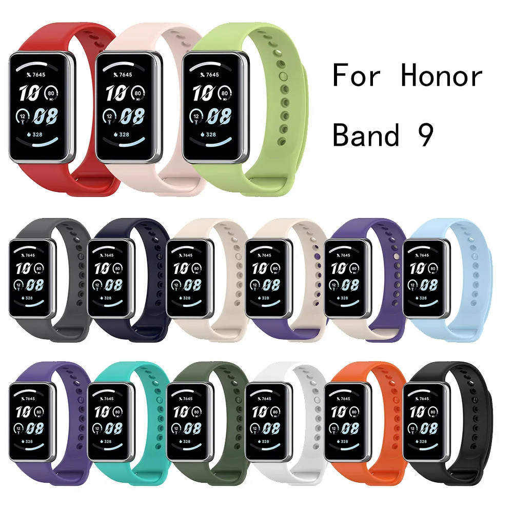 Tali gelang silikon untuk Huawei Honor Band 9, gelang pintar olahraga gelang jam tangan untuk Huawei Honor Band 9 tali