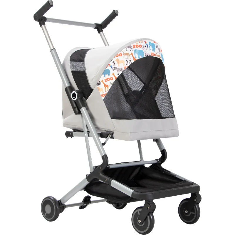 

Installation-free one-click folding small pet trolley, travel dog walking trolley