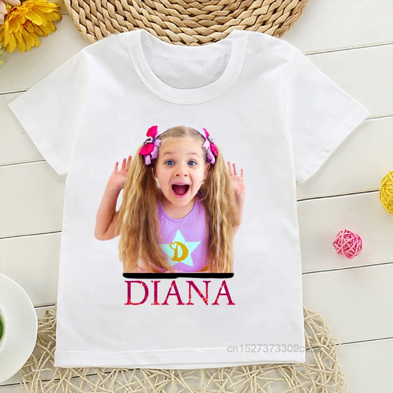 Children\'S Tshirts Newly Girls T-Shirt Cute The Kids Diana And Roma Show Print Summer Fashion Girls Clothes Tops