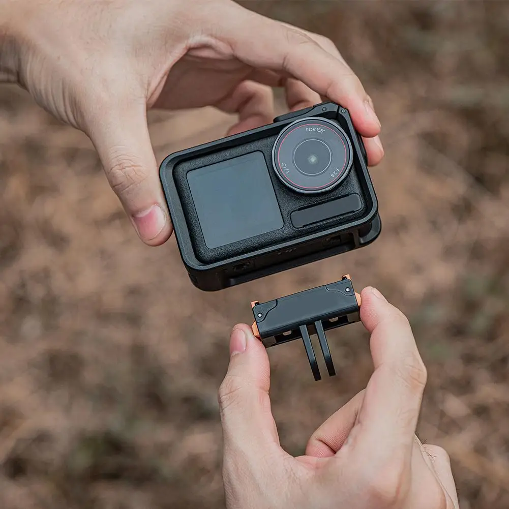 محول مغناطيسي قابل للطي لقاعدة توسيع DJI Action 5 Pro سريع الإصدار محول مخلبين لملحقات DJI Action 5 Pro/4/3