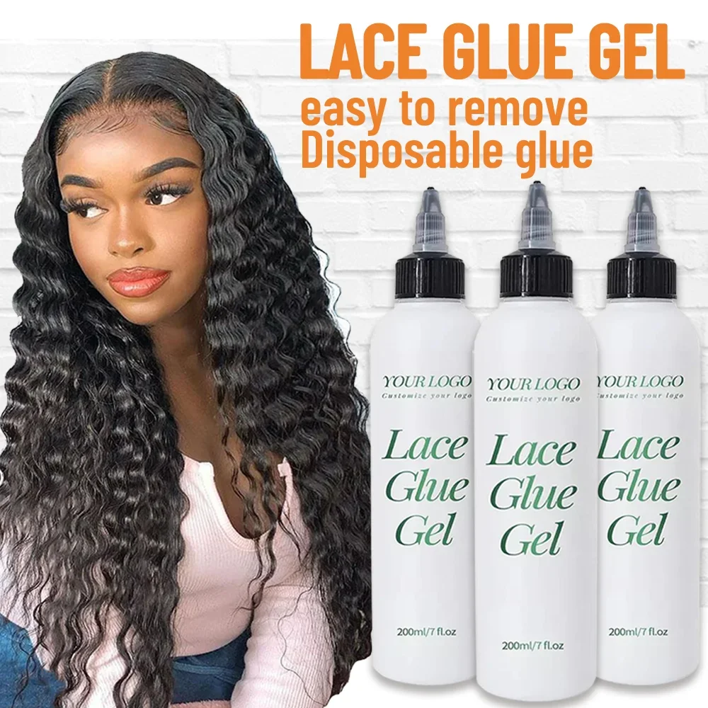 10 pçs líquido claro laço cola gel à prova dwaterproof água peruca gel adesivo extra hold peruca adesiva para frontal peruca de cabelo logotipo personalizado