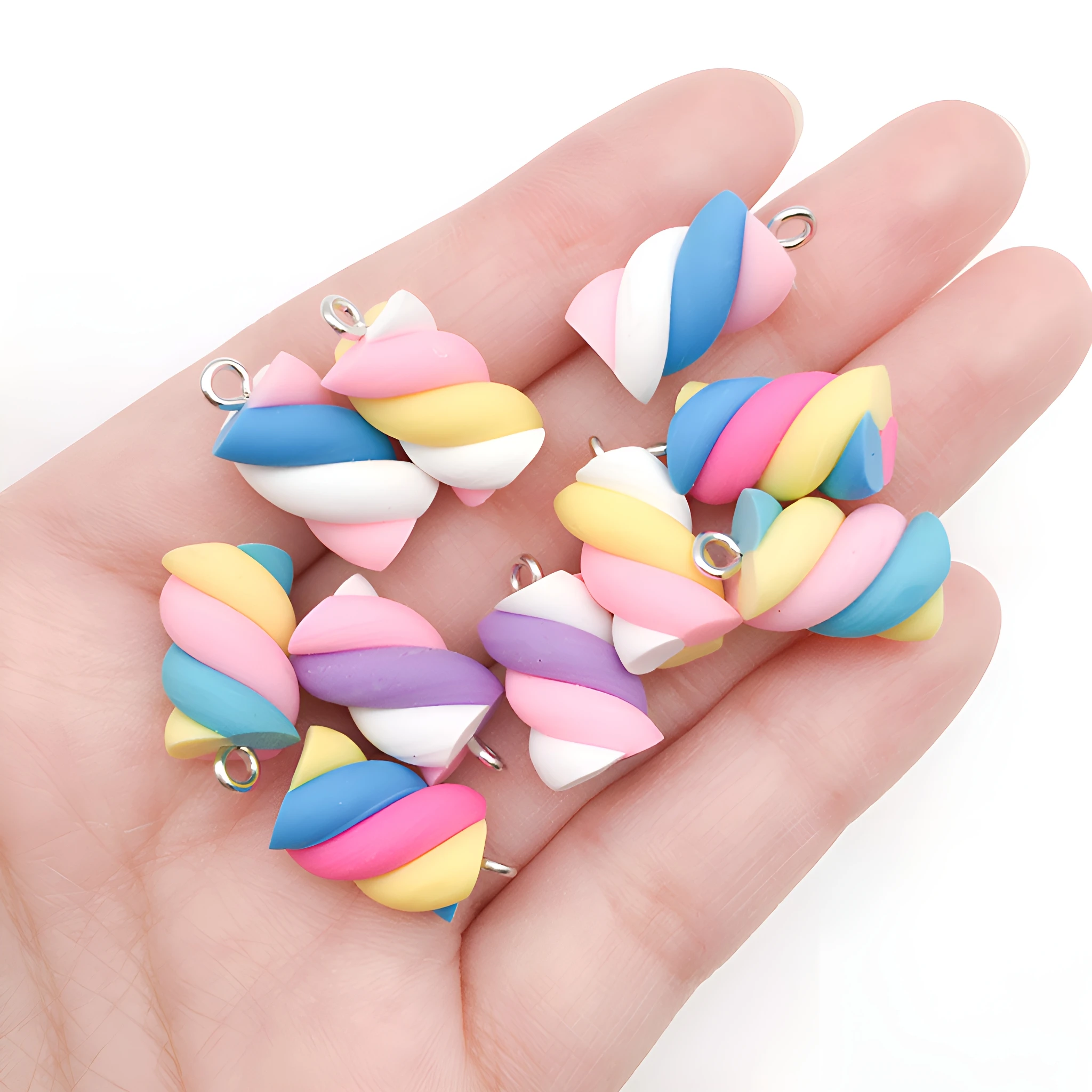 5/10pcs Colorful Simulation Marshmallow Charms Resin Candy Pendant for DIY Bracelets Necklaces Earrings Jewelry Making Accessori