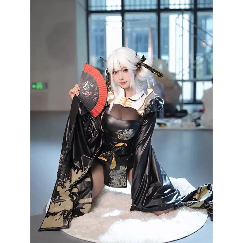 Game NIKKE The Goddess of Victory Black Noir White Blanc Rabbit Cosplay Kimono Uniform Suit Woman Socks Sexy Leather Costumes