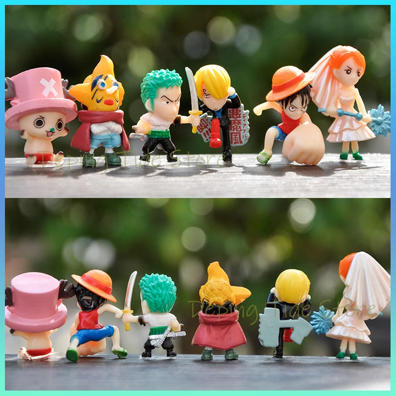 New Cartoon Mini One Piece Doll Straw Hat Monkey D Luffy Diy Micro Landscape Decorations Desktop Ornaments Fish Tank Toy Gifts