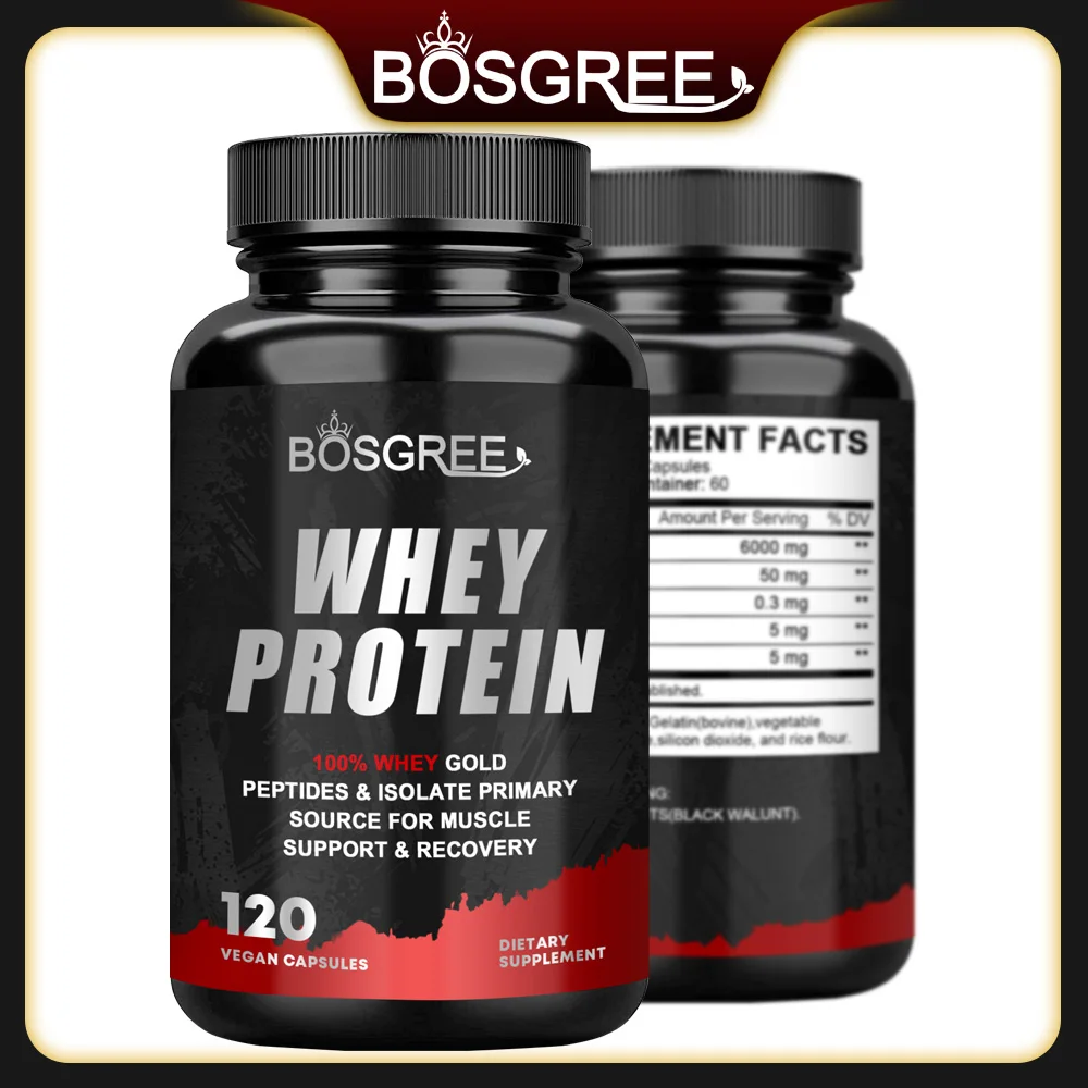 

Whey Protein Capsules - Contains 6000mg of Protein - Balanced Muscle Health,Boost Immunity and Support Post-exercise Recovery