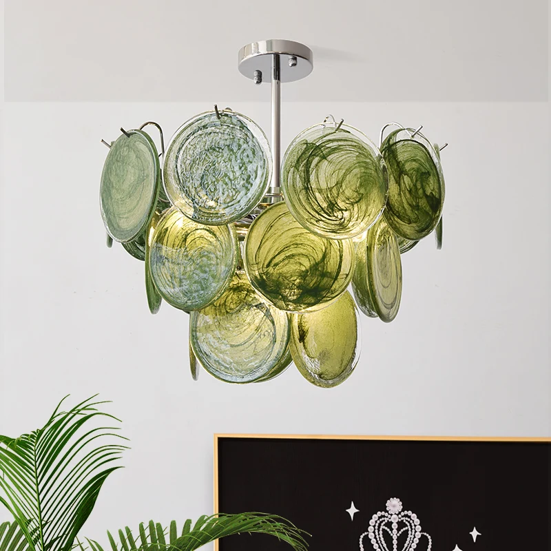 

Винтажная люстра Artpad из зеленого стекла