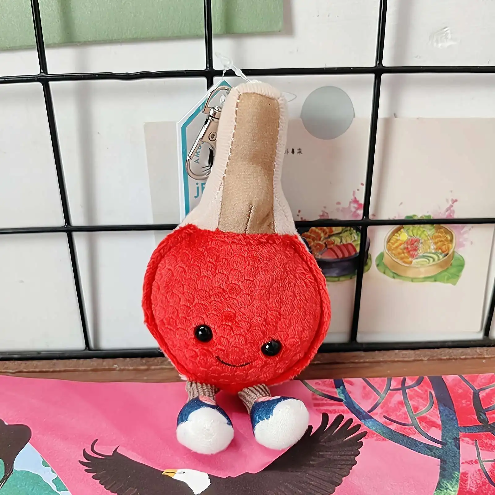 Colgante de tenis de mesa de bádminton de tendencia de dibujos animados, colgante de bolsa de juguete de peluche súper lindo, regalo creativo para pareja, llavero colgante de bolsa de 12cm