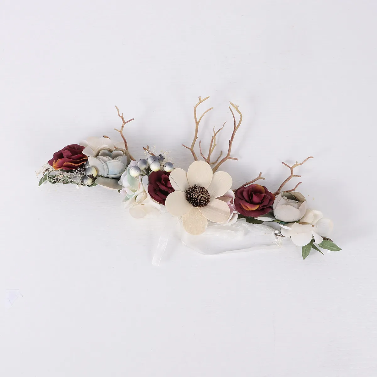 

Handmade Cloth Headband Garland Flower Headwear Elegant Flower Headwear For Women Wedding Festival Photoshoot Decor