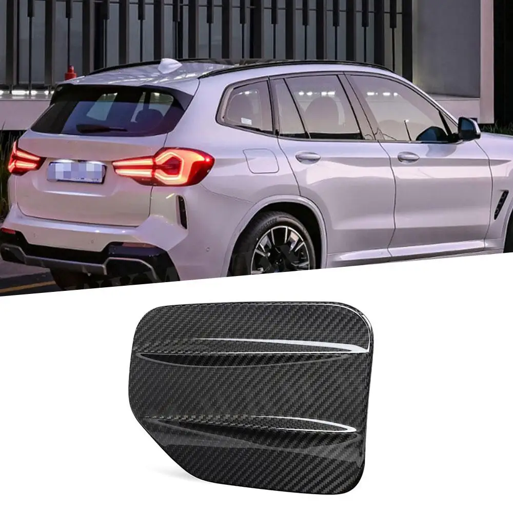 

For BMW iX3 G08i 2022 Dry Carbon Car Fuel Tank Cap Gas Oil Cover Trim FRP Carbon Fiber Filler Flap Lid Car Styling Accessories