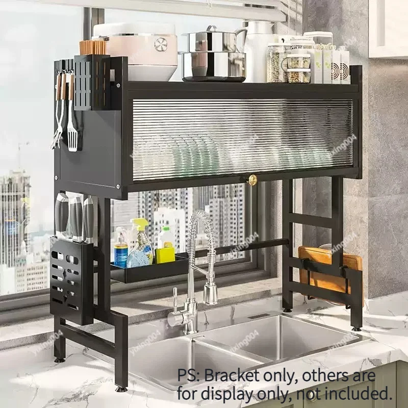 Kitchen Sink Organizer Rack Multi-purpose Dish Drying Shelf with Storage Cabinet