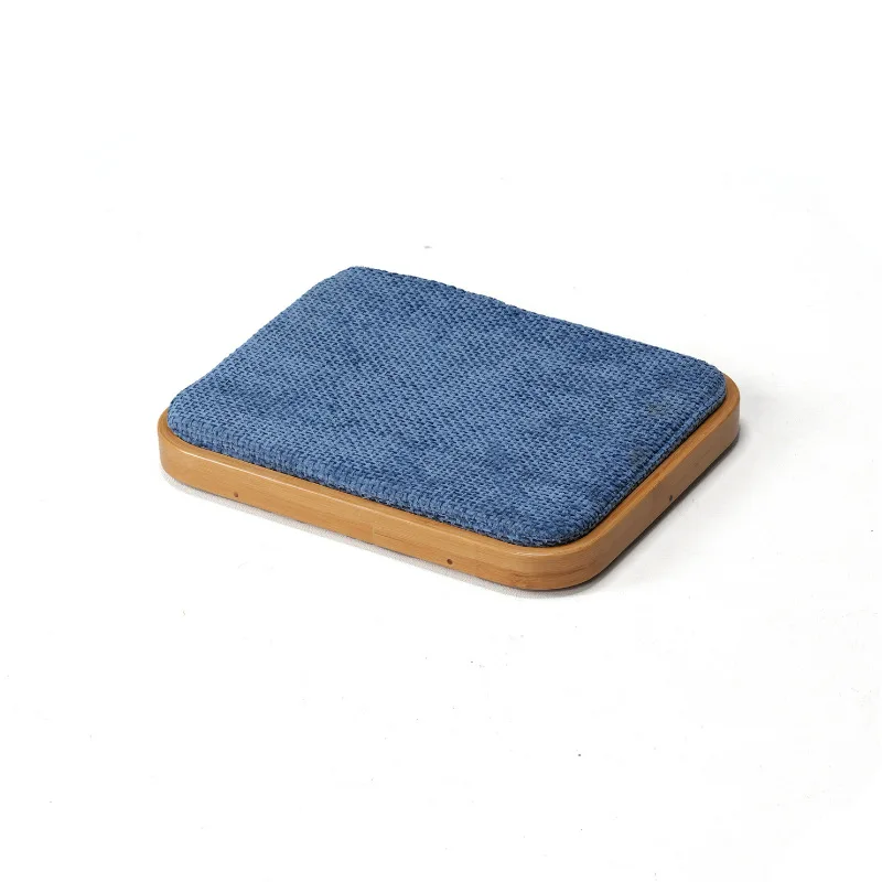 Natural Bamboo Japanese Style Seat Cushion Comfortable Non Slip Pad Blue Fabric Artistic Style Multifunctional Seat Cushions