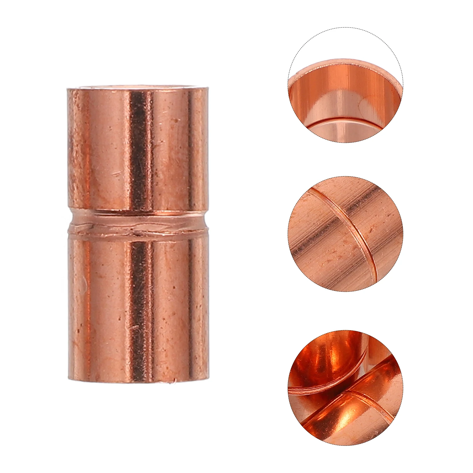 

5pcs Straight Copper Coupling Hvac Fittings Corrosion Resistant For Plumbing Air Conditioning Reliable Leak Free