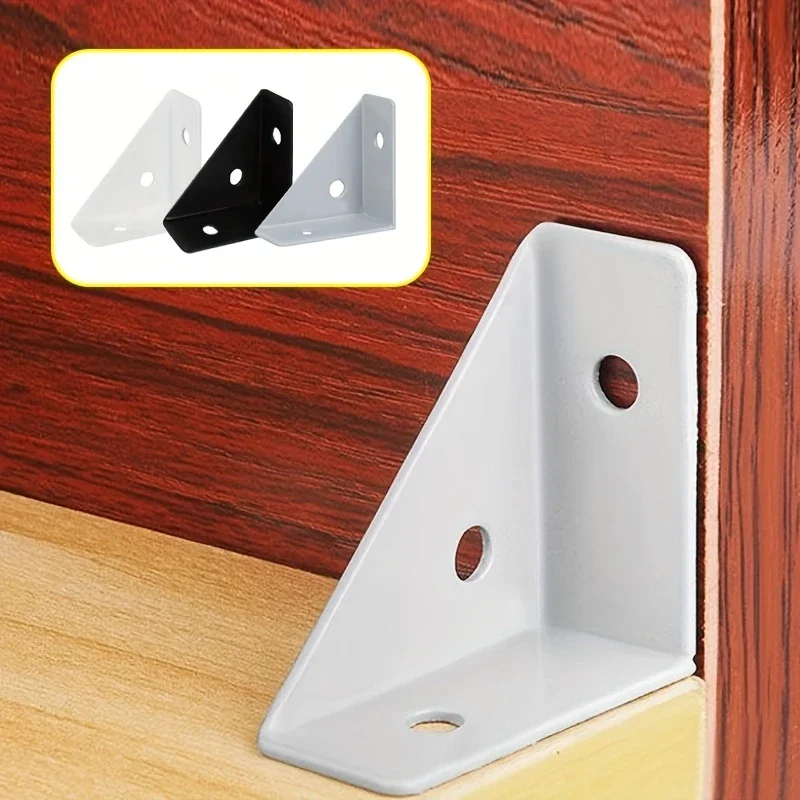 Corner Brackets 90 Degree Right Angle Connectors Metal Fastener Furniture Hardware Layer Board Fixed Bracket For Cabinet Shelves