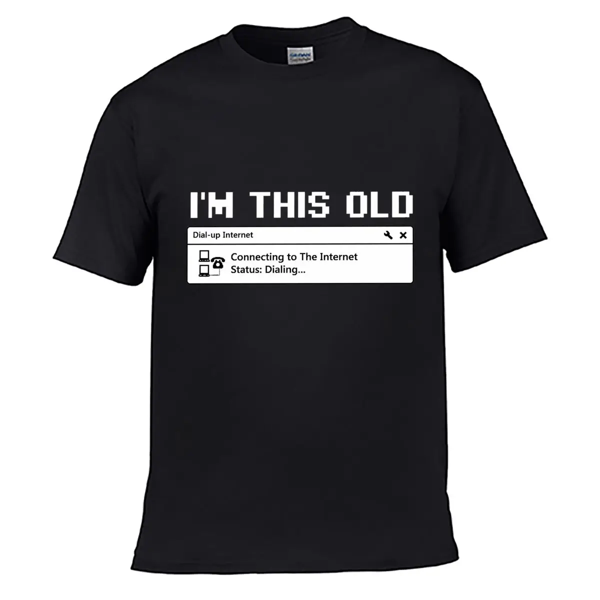 Dial Up Internet Connecting To The Internet Status Dialing Retro Computer Graphic Men Summer T-shirt Top