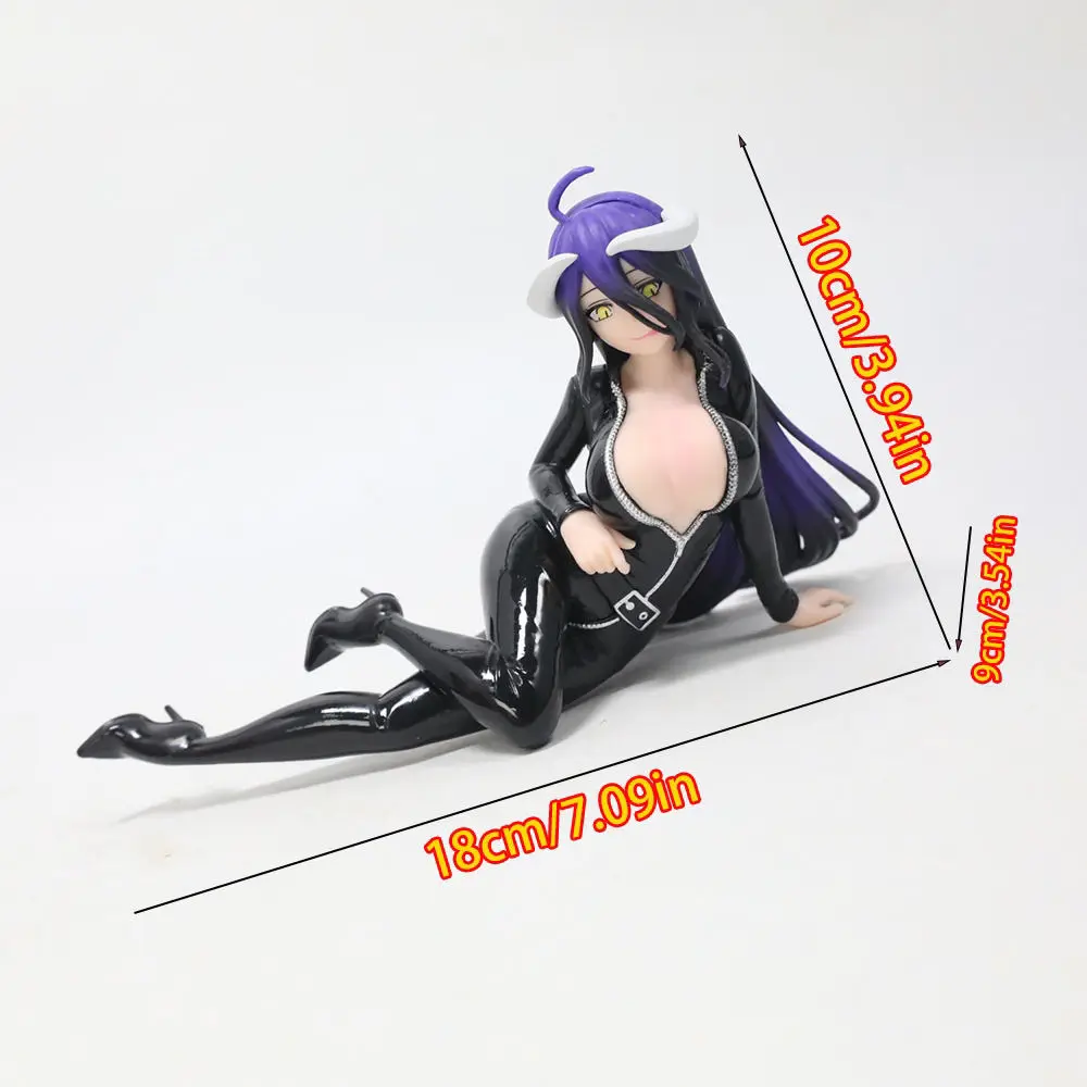 10cm Overlord Albedo Side Lying Anime Girl Figurka Model Statuetka Chłopcy Kolekcja Ozdoba na biurko Ozdoba Zabawki Prezenty