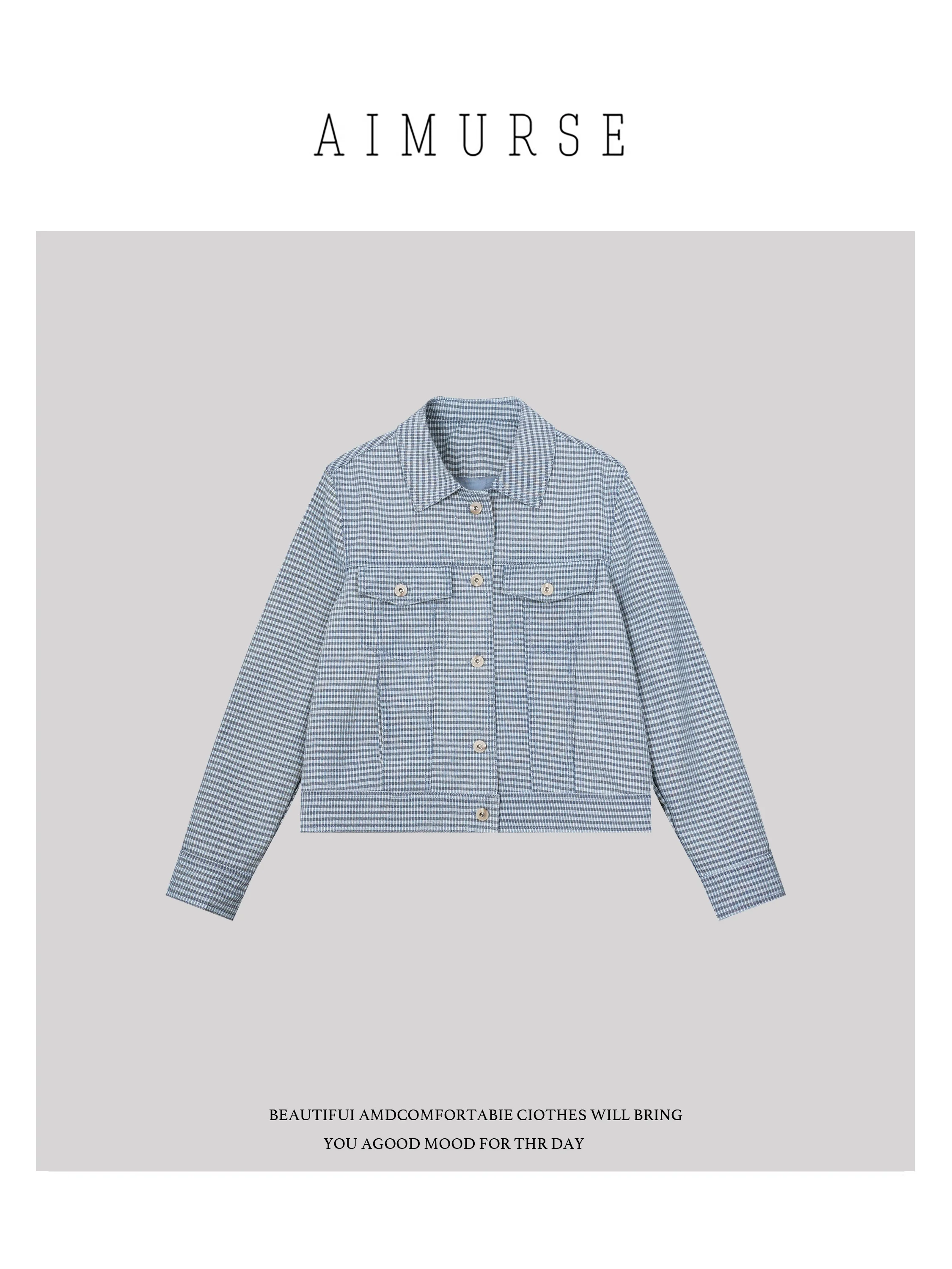 

AIMURSE Memory Bookmark Faionable Casual id Design Spring Season Women's ort Outerwear AM80209 Cotton Polyester Blend