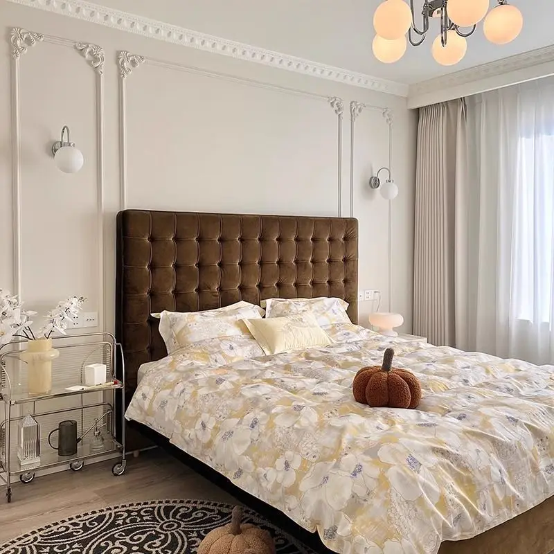 Scalp Italian minimalist master bedroom Atmospheric modern minimalist double Children's Bedroom Sheet