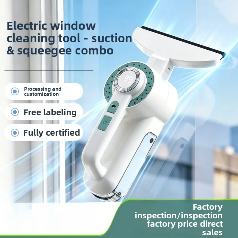 Cordless Electric Glass Cleaner Window Washer Handheld Suction Wiper Tool Kit Home