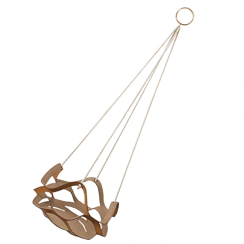 PU Potted Plant Hanger Basket Rope Loop Indoor Outdoor Hanging Planter Holder Multi-Layer Stylish Chic Minimalist Home