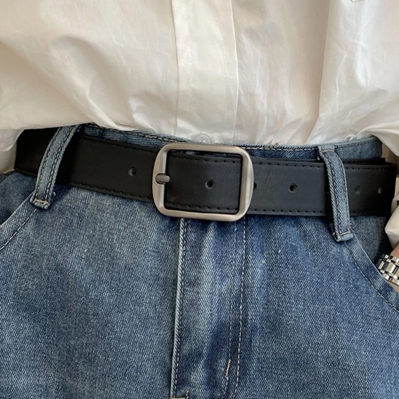 PU-Ledergürtel für Damen, schwarz, braun, Hosengürtel für Jeans, lässige Modegürtel, Vintage-Gürtel, weiblicher Bund, AB005 – Detail 1