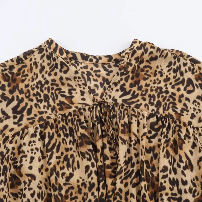 Inverno nova chegada feminina dr animal impressão em camadas decoração longo sve v-ne ci commute adequado outro material 00%