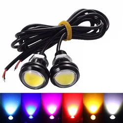 2pcs Auto LED 18MM Eayle Eye Light Daytime Running Light Ultra-thin Reversing Light Car Universal Motorcycle License Number Lamp