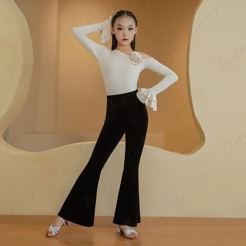 

New Latin Dance Costumes for Children, Including Tops and Pants for Practicing and Performing.