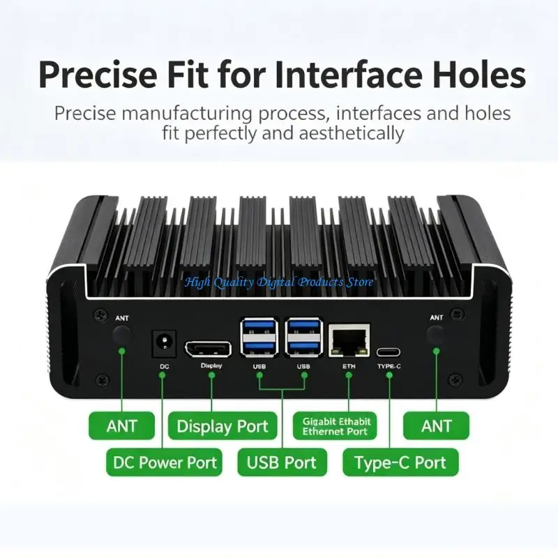 U2JE Embedded Board Housing for Orin, Passive Cooling Alloy Enclosure with Display USB Ethernet Type C Port Access