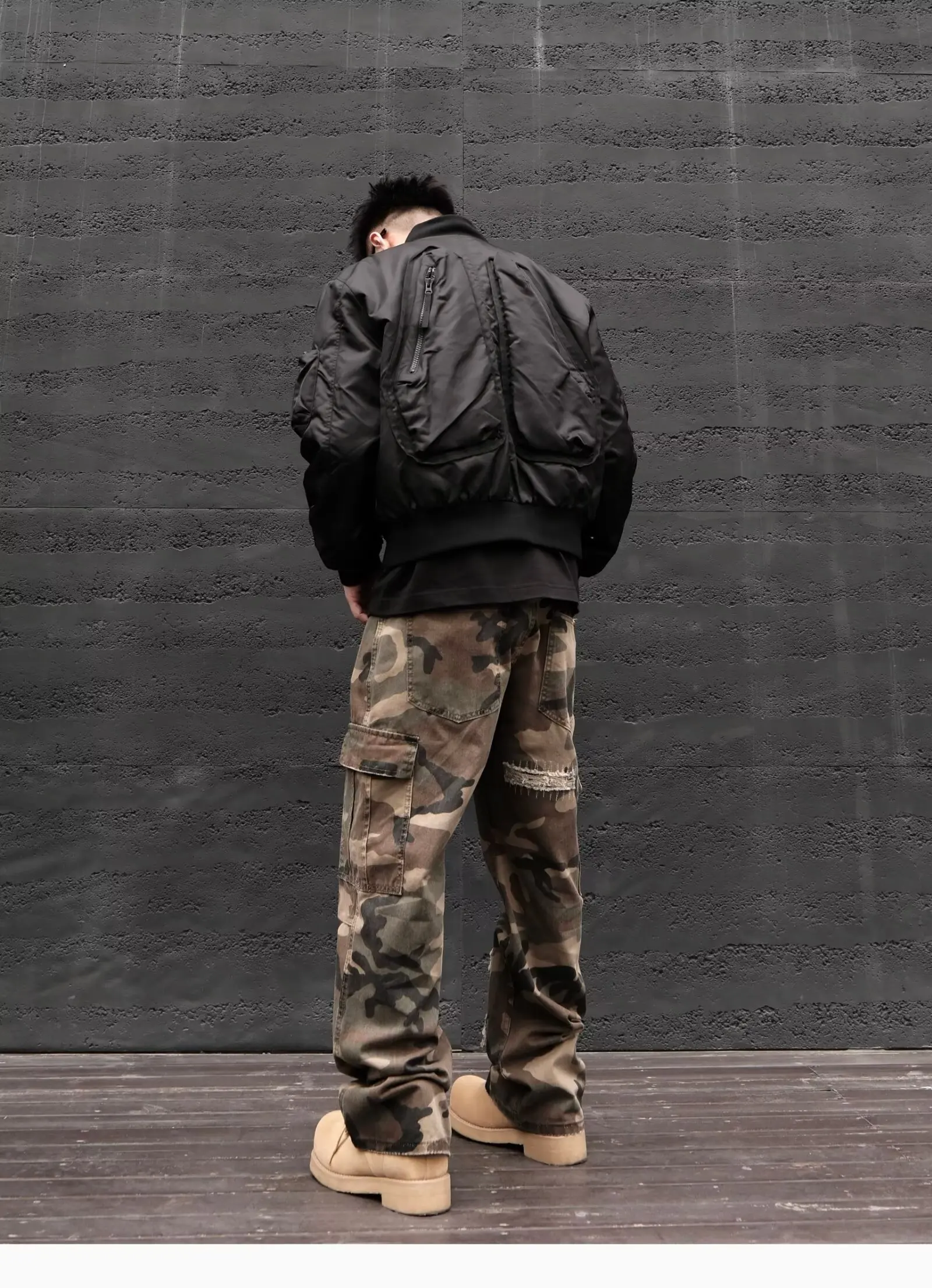 الأمريكية الرجعية التمويه الجينز الرجال الربيع الصيف البضائع السراويل جديد فضفاض متعدد جيب مستقيم الساق بناطيل كاجوال y2k الجينز