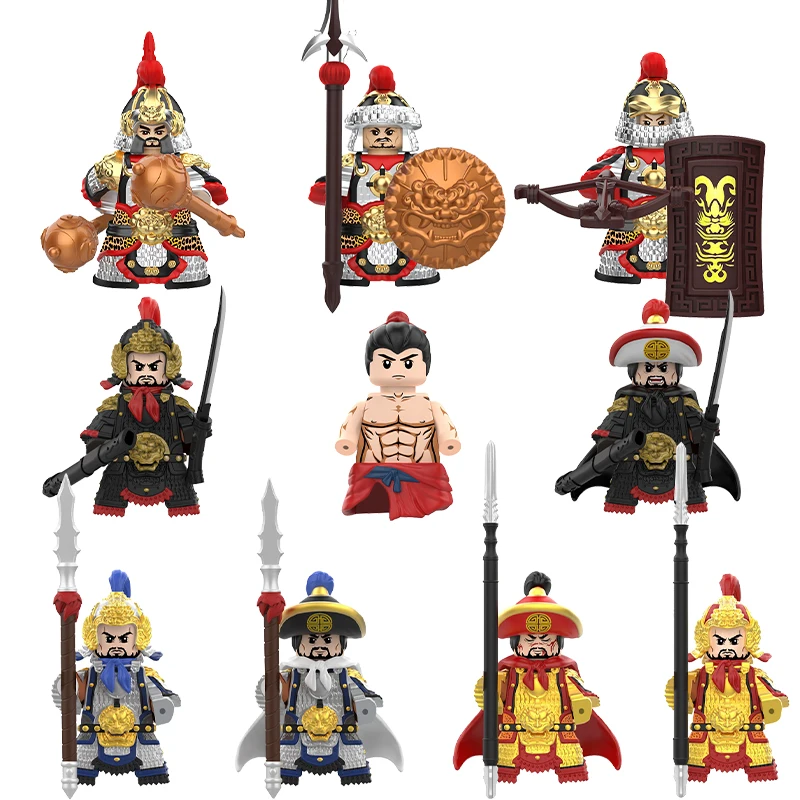 New Chinese Song Generals Yue Fei Hero Minifigure Armor Sword Pike Models Kids Toys Building Blocks Gift Boys Girls Moc Juguetes