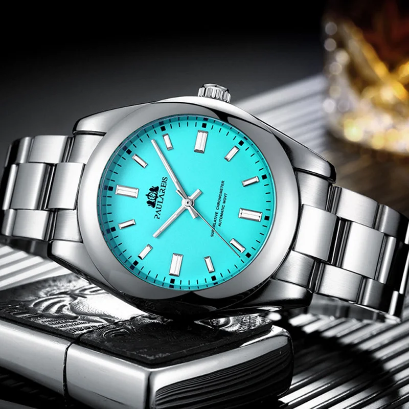 Fashion Automatic Mechanical Watch Man European American Business Leisure Wristwatch Luxury Silver Luminous Waterproof Watch