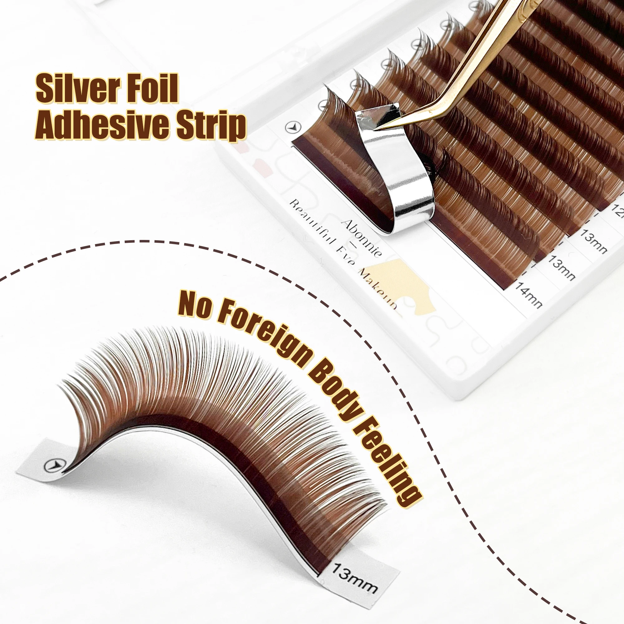 Abonnie Cocoa Brown Eyelash Extension C CC D Mink Individual Colorful Lashes High Quality Brown Color Natural Soft Eyelashes