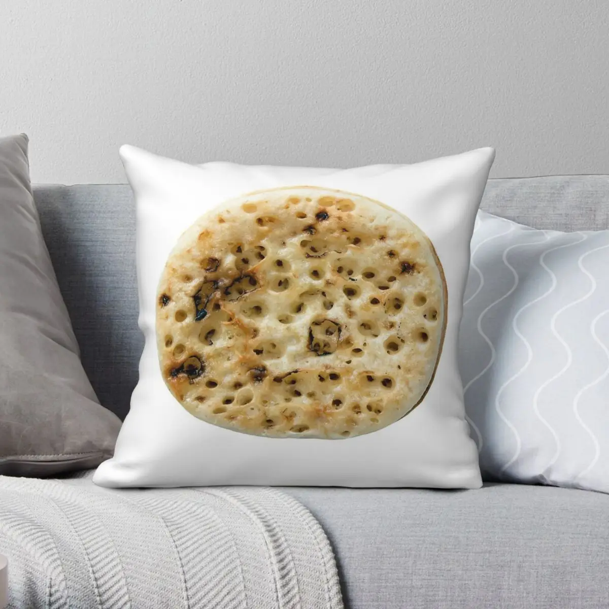 Crumpet Buttered Overhead Square Pillowcase Polyester Linen Velvet Printed Zip Decorative Sofa Cushion Cover
