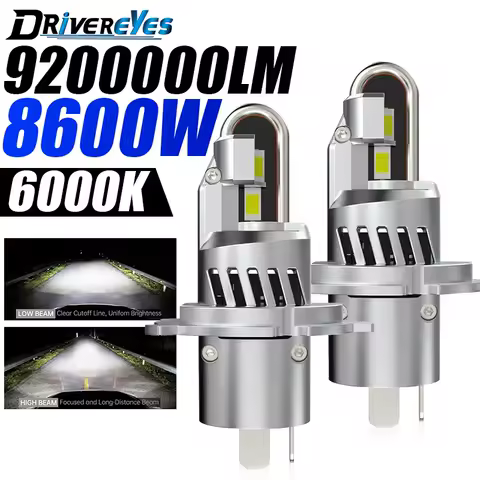 8600W H4 LED Headlight Bulb H11 H8 H9 9005 Mini Wireless CSP For LED Turbo 12V 9200000LM 6000K Car Headlamp Automobile Diode 1:1
