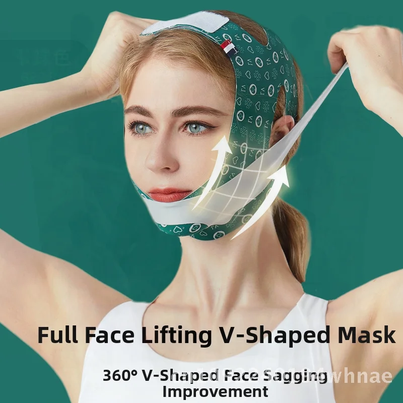 V-Gesichtsschlafmaske Tiktok Beliebte Gesichtsverbesserung Französisches Muster Verband Tag Nacht Verwenden Sie Heben Straffen Gesichtsschnitzwerkzeug